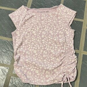 abercrombie kids Lilac Floral Ruched Side Tank Top